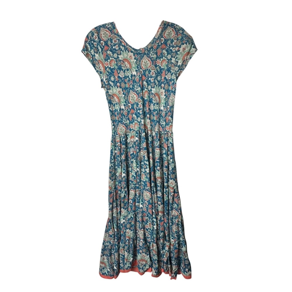 Soft Surroundings Dress Womens PS Blue Paisley Maxi Fit & Flare Boho Viscose - Picture 2 of 9